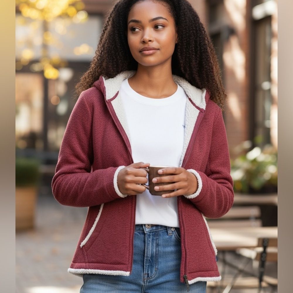 Kuhl Red Rust Alfpaca Fleece Scherling Jacket